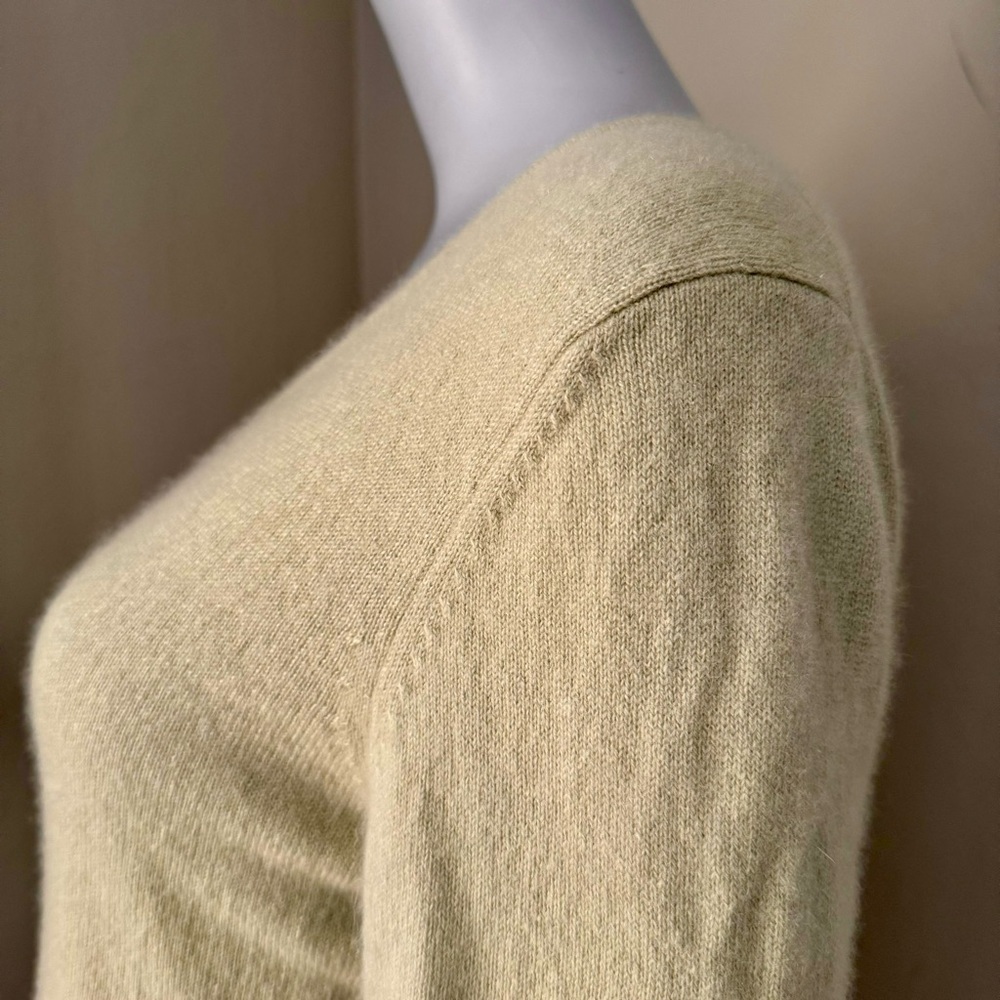 CHARTER CLUB 100% Cashmere V-Neck Sweater Celery Green Size Medium - Picture 5 of 11